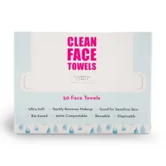 Elizabeth Mott Thank Me Later Clean Face Towels - Biobased Makeup Remover Wipes, Ultra Soft for Sensitive Skin - 50 Count
