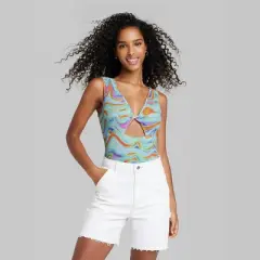 Women's Twist-Front Cut Out Tank Bodysuit - Wild Fable&trade;