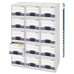 Bankers Box STOR/DRAWER STEEL PLUS Extra Space-Savings Storage Drawers, Letter Files, 14" x 25.5" x 11.5", White/Blue, 6/Carton