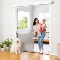 Perma Child Safety 71" Wide x 33" Tall Retractable Baby Gate - 3119 - Gray
