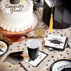 Creative Converting Graduate School Spirit White Paper Beverage Napkins 108ct
