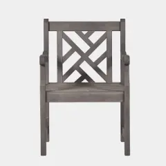 Vifah 5pc Renaissance Acacia Outdoor Patio Dining Set Gray