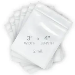 UOFFICE 1000 Reclosable Clear Poly Bags 3"x4",  2 Mil Resealable Bags