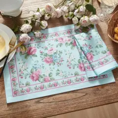 Vintage Floral Garden Placemats, Set of 4 - Multicolor - 13x19 - Elrene Home Fashions