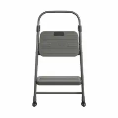 Cosco 2 Step All Steel Step Stool: Dark Gray, 225 lb Capacity, No Assembly, Kitchen Stepper for Adults