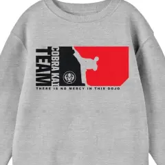 Cobra Kai Team Dojo Graphic Crew Neck Long Sleeve Athletic Heather Youth Sweatshirt