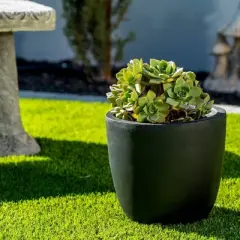 Rosemead Home & Garden, Inc. Concrete Outdoor Planter Pot Black 10"x10"