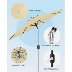 7.5FT Patio Umbrella Outdoor, Table Umbrella, Market Umbrella, Pool Umbrella, 6 Sturdy Ribs UV Protection Waterproof for Garden, Deck, Backyard