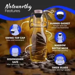 Nevlers 4 oz. Round Swing Top Glass Bottle Set (Pack of 20)