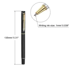Unique Bargains Business Office Metal Smooth Writing Black Ink Ballpoint Pens 3 Pcs