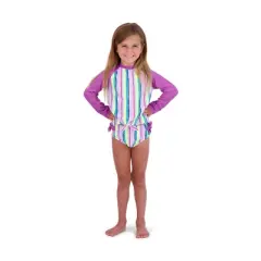 Andy & Evan Kids Girl'S Rashguard Set Multicolored, Size 6X