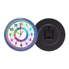 Advantus&reg; Timekeeper Wall Clock with Learning Features, Silent Sweep Dial, Glass, 10 in., Multi-Color
