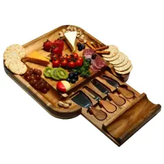 NCAA Texas University at Austin Longhorns Large Acacia Charcuterie Board with Cheese Knives