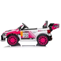 12V 20W*2 Kids Ride-On Sports Car, Racing Style Electric Toy Vehicle with Remote Control, LED Lights, Music, Seat Belt & Shock Absorbers