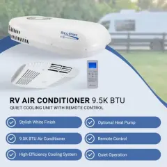 RecPro RV Air Conditioner, 9500 BTU Non-Ducted Quiet Cooling AC Unit with Remote Control, Easy Setup and Installation, Heat Pump Not Included, White