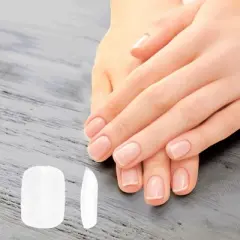 Unique Bargains Women's Short Square Fake Nails Clear 1 Set