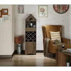 Nellda Wine Rack Reclaimed Oak - miBasics