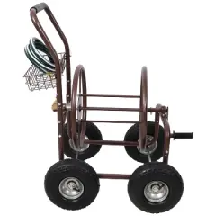 Expressions Metal Hose Reel Cart with Wheels - Heavy Duty Hose Caddie - 250 Ft Hose Capacity
