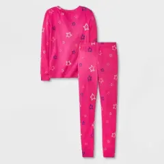 Girls' Lilo & Stitch Snug Fit 4pc Pajama Set - Pink