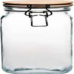 Amici Home Acadia Glass Canister with Hermetic Seal, Wood Lid, Kitchen & Pantry Storage, Set of 3, 24-42 & 60 oz.