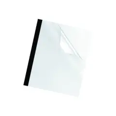 Fellowes Thermal Binding System Covers 60-Sheet Cap 11 x 8 1/2 Clear/Black 10/Pack 5222801