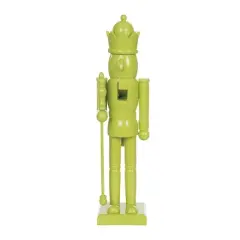 Transpac 15 Inch Wood Lime Green Nutcracker Decorative Object for Christmas Tabletop Decor Unique Holiday Gift