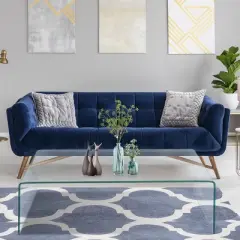Tangkula Tempered Glass Coffee Table Accent Cocktail Side Table Living Room Furniture
