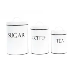 Outshine Co White Farmhouse Nesting Kitchen Canisters