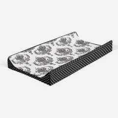 Bacati - Classic Damask White/Black changing Pad Cover