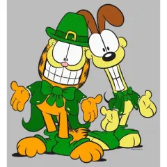Men's Garfield St. Patrick's Day Odie and Garfield Leprechaun Duo T-Shirt