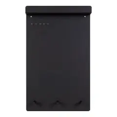 14.96" x 24.01" Mezzo Magnetic Wall Organizer with Hooks Black Presentation Board - Kate & Laurel All Things Decor