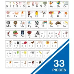 Carson Dellosa Education Photographic Alphabet Line: Manuscript Bulletin Board Set, Grade PK-2 (33 pieces)