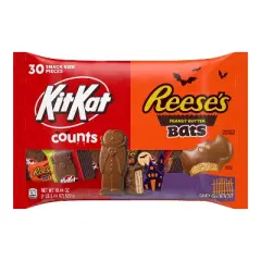 Reese's and Kit Kat Milk Chocolate Halloween Pumpkin Candy Shapes - 18.44oz/30pc
