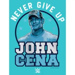Girl's WWE John Cena Never Give Up Blue Logo T-Shirt
