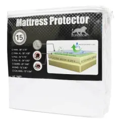 Hypoallergenic and Waterproof Cotton Blend Mattress Protector by Blue Nile Mills
