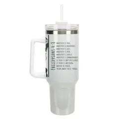 Elanze Designs Whatever Is True Honorable Just Pure 40 oz. Stainless Steel, Large Water Bottle Coffee Mug, Spill & Leak Resistant, Thermal Travel