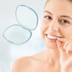 Unique Bargains Portable Transparent Square-Round Retainer Case Braces Box 1 Pc