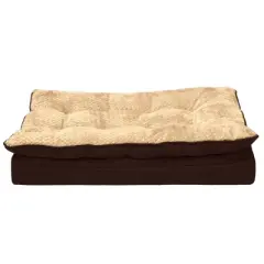 FurHaven Mink Fur & Suede Pillow-Top Orthopedic Dog Bed