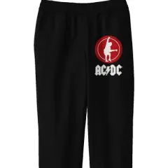 ACDC Angus Young Silhouette with Logo Youth Black Graphic Sweats