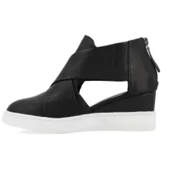 Journee Collection Womens Seena Round Toe Back Heel Zip Wedge Sneakers