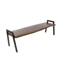 Natural Wooden Bench Brown - Olivia & May