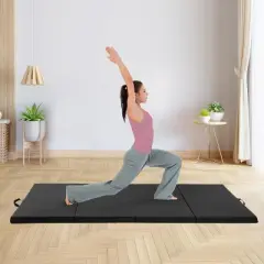 BestMassage 4-Panel Folding Gym Exercise Mat  2" Thick  PU Leather Tumbling Mat