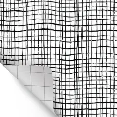 Teacher Created Resources&reg; Peel and Stick Decorative Paper Roll, 17-1/2" x 10 ft, Black Freestyle Grid