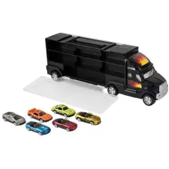 Big Mo's Toys Transport Car Carrier Truck with 6 Race Cars