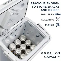 Ivation 25 L Portable Electric Cooler, Camping Fridge with Car Adapter