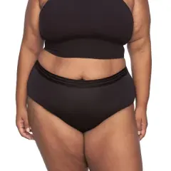 Thinx for All Leaks Women's Sensory Friendly Light Absorbency Hi-Waisted Bladder Leak Underwear - Black - 1X