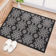 World Rug Gallery Transitional Geometric Textured Flat Weave Indoor/Outdoor Area Rug