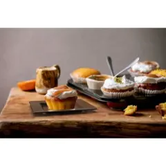 Crown Display 4.5" x 4.5" Disposable Appetizer Plates Mini Dessert Plates - 100 Count
