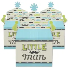 Big Dot of Happiness Dashing Little Man Mustache Party - Treat Box Party Favors - Baby Shower or Birthday Party Goodie Gable Boxes - Set of 12