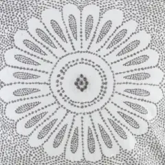 Chery Life Cotton Embroidered Decorative Square Pillow Grey 20x20"